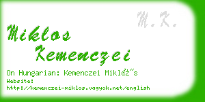 miklos kemenczei business card